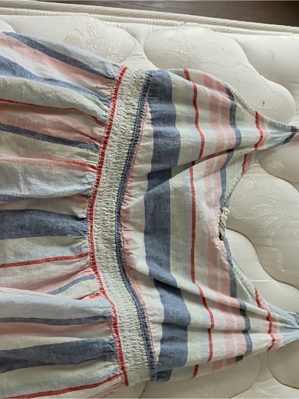 Mini Striped Summer Top in Blue, Pink & Cream